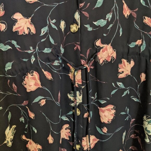 NWT Lulu's Rue navy blue floral shirt dress size small - Picture 11 of 11